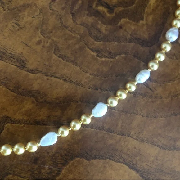 Handcrafted repurpose freshwater pearl feather claw Czech glass Pearl necklace